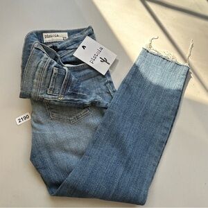 Pistola Jeans Womens 27 Blue High rise Denim raw hem New